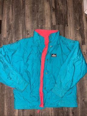 Vintage Woolrich Jacket Womens Small Blue Pink Ski Coat medium 80s